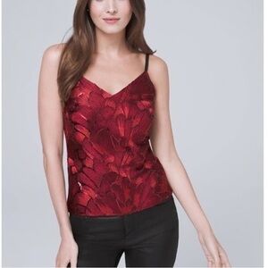 NWT WHITE HOUSE BLACK MARKET Embroidered Sequin Camisole Top Size Small